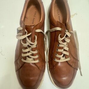 Cole Haan Men’s Tan Brown Leather Low-Top Sneakers